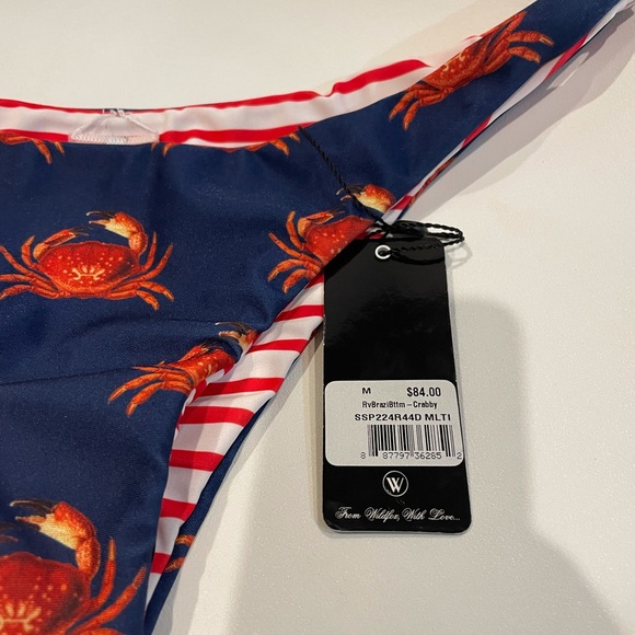 FINAL PRICE Wildfox Crabby Reversible Bikini Brazilian Bottom Nautical Stripe - Picture 2 of 6